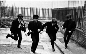 The Beatles. They LOVED running, and that's a stone cold fact. Crushed velvet hat preferred but not essential...